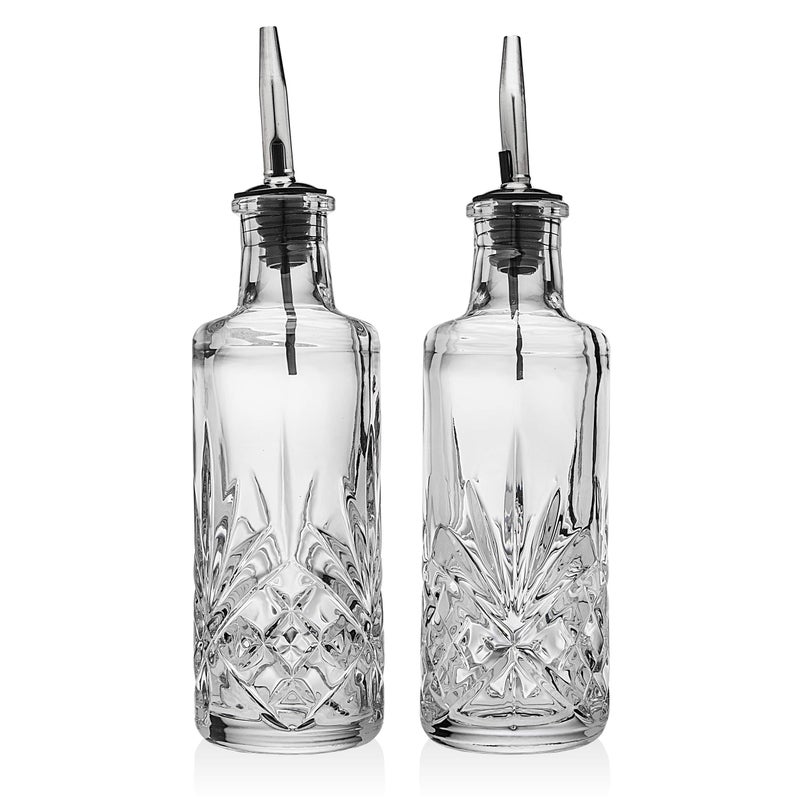 Godinger Oil and Vinegar Dispenser Cruet Set, Condiment Pourer Bottle - Dublin Collection - Image 2