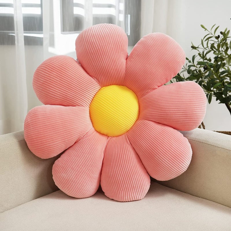 CrushHomes Flower Pillow Cute Daisy Floor Cushion Soft Plant Pillows Preppy Aesthetic Home Decor for Bedroom Living RoomPink215 