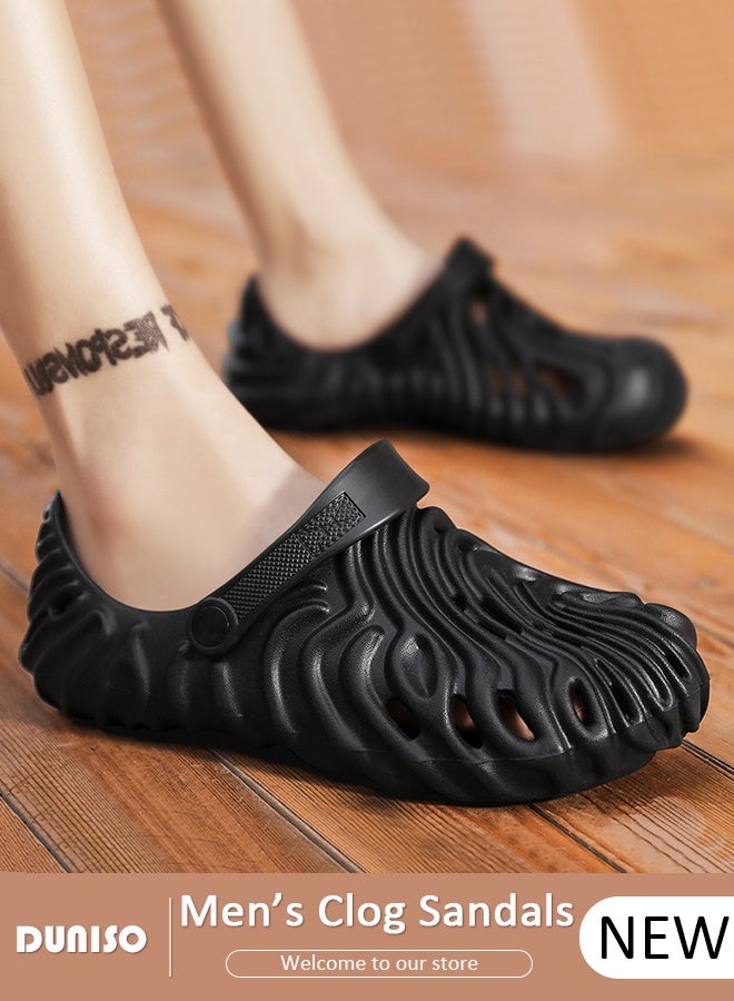 DUNISO Unique Clog Sandals for Men and Women Fashion Quick Drying Slide Sandal with Non-slip Soles Thick Sole Beach Slipper Breathable Slip-on Sandal House Flat Slipper for Indoor & Outdoor  - Image 1