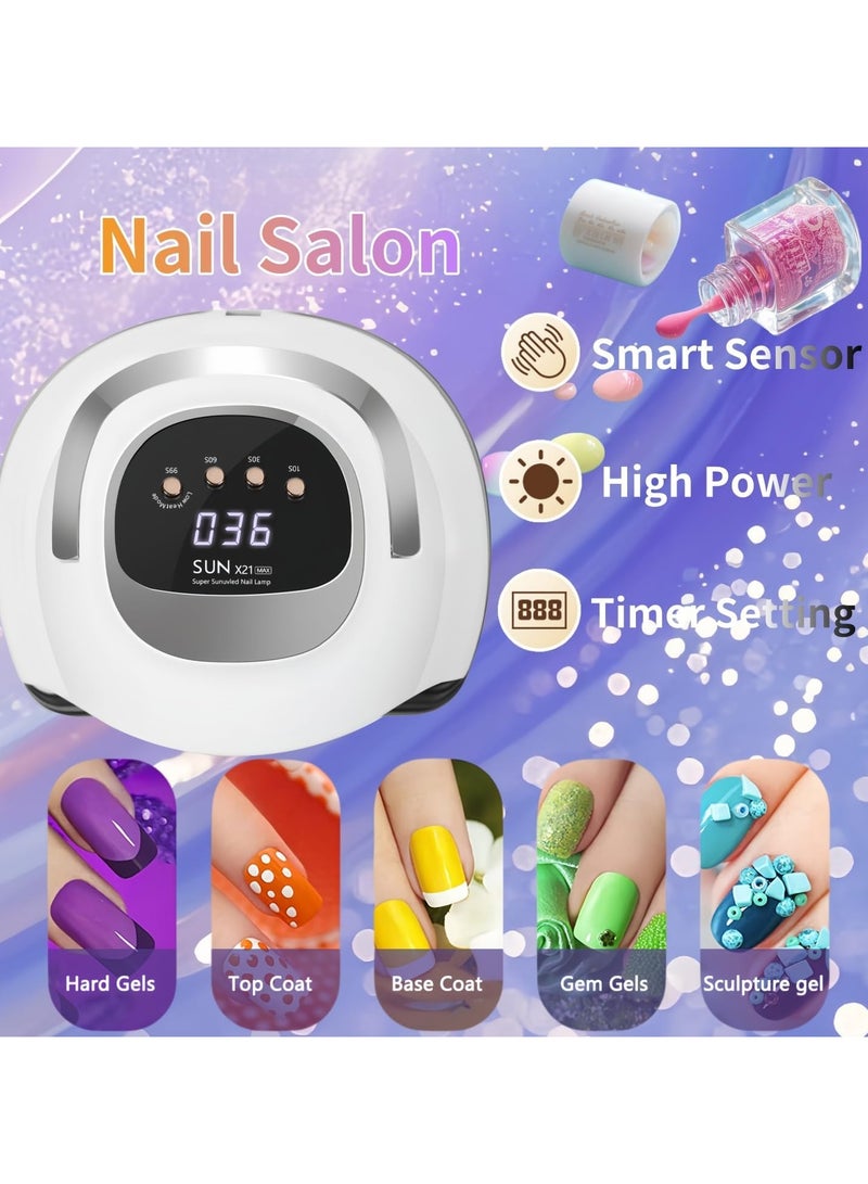 UV LED Nail Lamp with 72 Beads, 320W Nail Curing Lamps for Gel Polish with Automatic Sensor/4 Timer Setting,Led Nail Dryer, Professional Nail Art Drying Tools for Fingernail and Toenail - Image 5