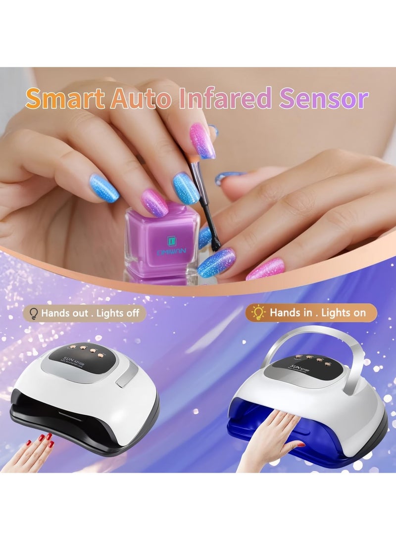 UV LED Nail Lamp with 72 Beads, 320W Nail Curing Lamps for Gel Polish with Automatic Sensor/4 Timer Setting,Led Nail Dryer, Professional Nail Art Drying Tools for Fingernail and Toenail - Image 3