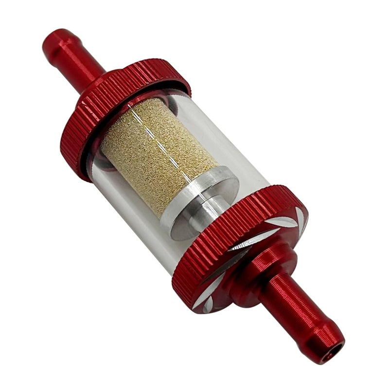 HENKYO 516 Inline Fuel Filter Universal for Motorcycle ATV Dirt bike Classic bikes and Small gasoline EnginesGlass shell aluminum alloy linerResistant to gasoline alcohol and high temperature - Image 3