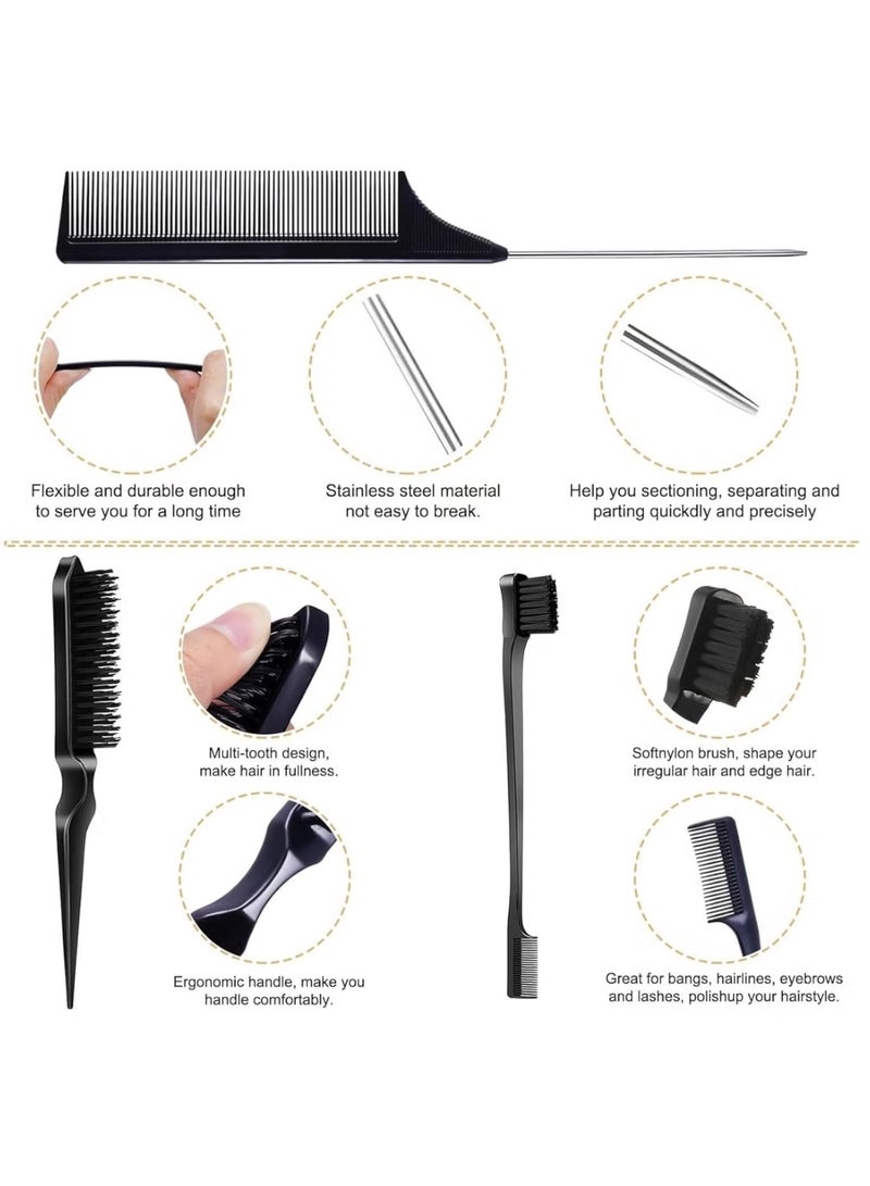 IKZEE 75g Hair Wax Stick and Comb Set 3 PCS Edge Control Brush Hair Slick Stick Wax Stick for Hair Bristle Brush for Flyaways Teasing Brush for Hair Styling for Baby Hair & Flyaways & Edge Frizz Hair - Image 4