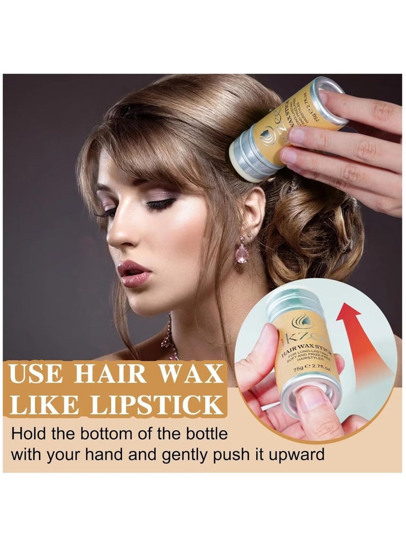 IKZEE 75g Hair Wax Stick and Comb Set 3 PCS Edge Control Brush Hair Slick Stick Wax Stick for Hair Bristle Brush for Flyaways Teasing Brush for Hair Styling for Baby Hair & Flyaways & Edge Frizz Hair - Image 5