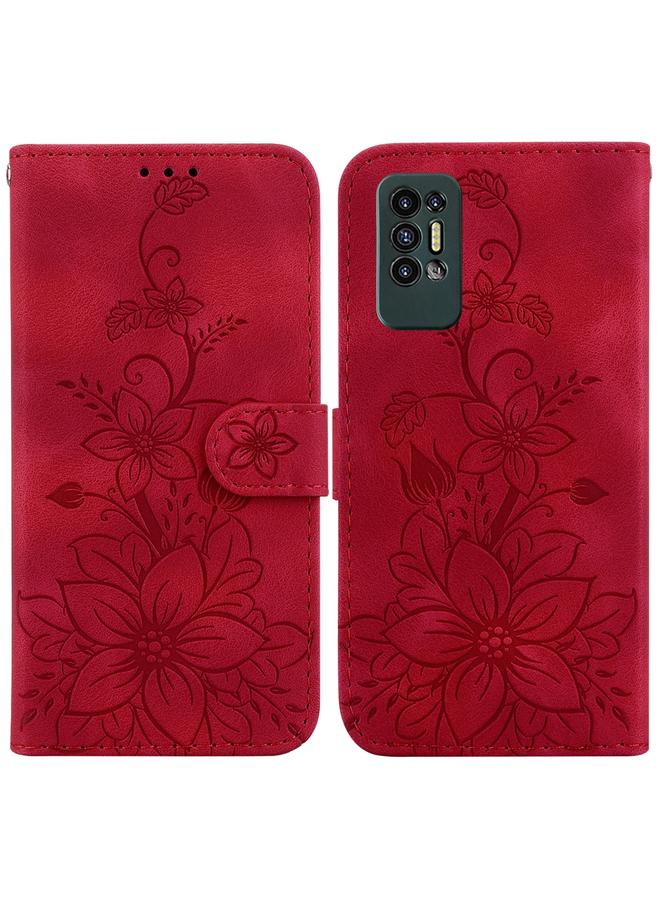 erorex Case For Tecno Pova 2 Lily Embossed Leather Phone Case  - Image 1