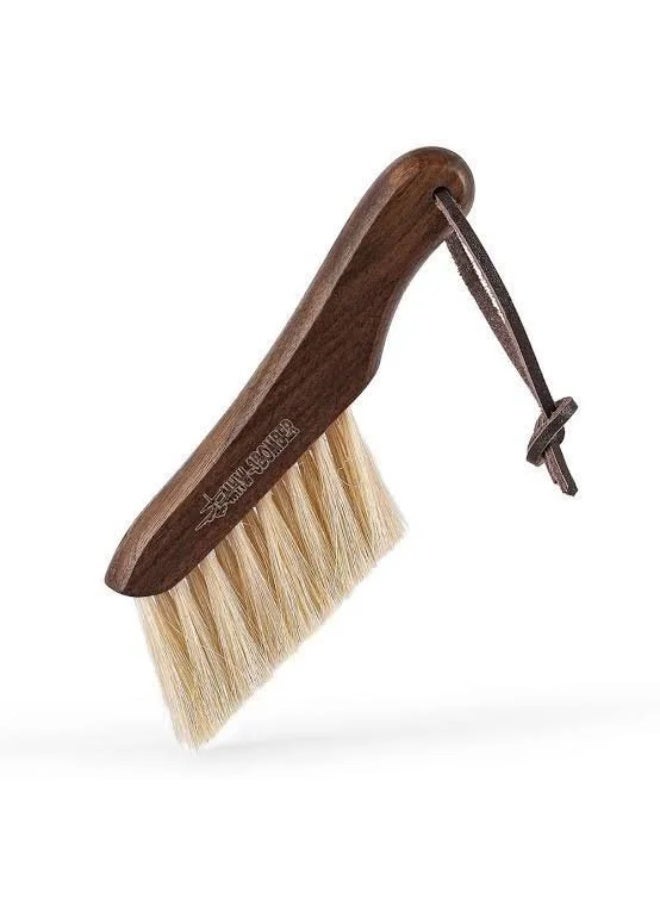 MHW فرشاة تنظيف مطحنة القهوة الفاخرة - مقبض من خشب الجوز الأبيض مع شعيرات من شعر الخيل الطبيعي - فرشاة باريستا لتنظيف ماكينة الإسبريسو والمطحنة ومحطة القهوة - مضادة للكهرباء الساكنة ولطيفة ومتينة - Image 1