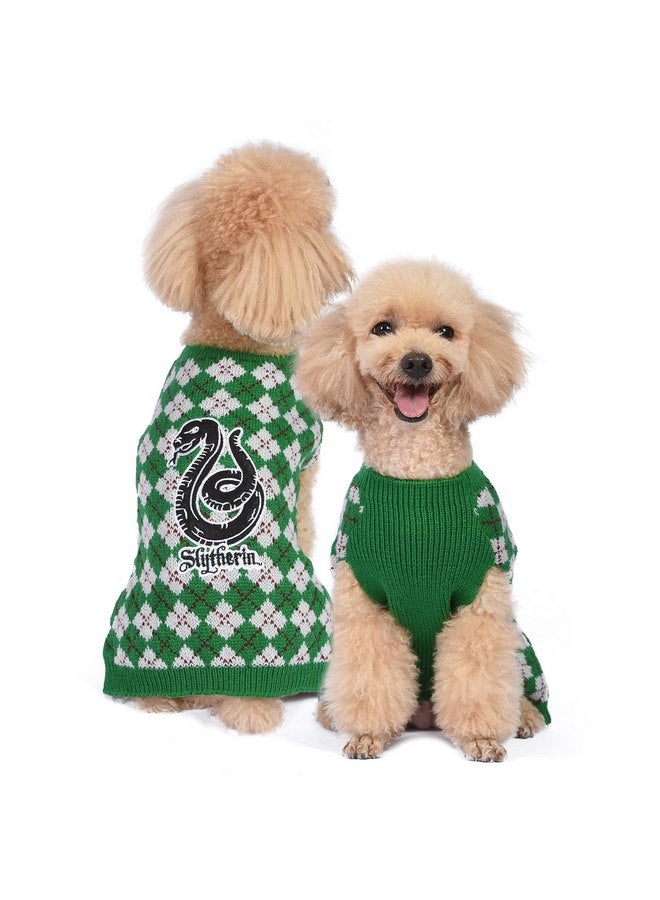 Harry Potter Harry Potter: Slytherin Pet Sweater - Size Small | Harry Potter Costumes for Dogs| Harry Potter Dog Apparel & Accessories for Hogwarts Houses, Slytherin Green - Image 1