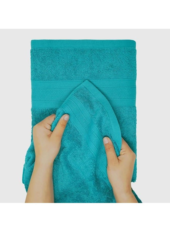 Comfy 6 Piece 600Gsm Hotel Quality Combed Cotton Towel Set Aqua Blue - Image 3