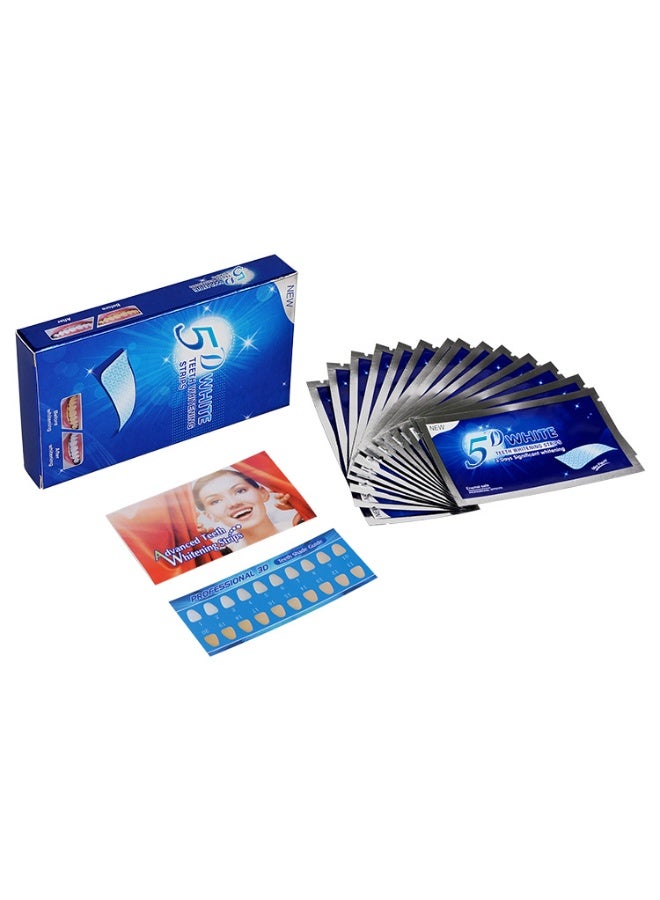 5D 14 Pieces Dental White Advanced Teeth Whitening Stickers Teeth Whitener Strips Oral Hygiene Tool - Image 1