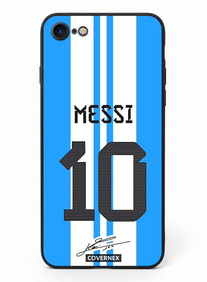 Covernex Apple iPhone 8 Protective Case Cover Printed Featuring Lionel Messi National Team Jersy Design with Signature - Image 2