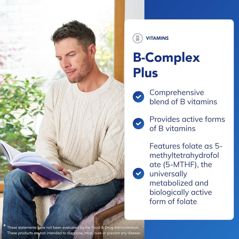 Pure Encapsulations Vitamin BComplex Plus Balanced B Vitamin Formula with Active Folate 60 Capsules - Image 2