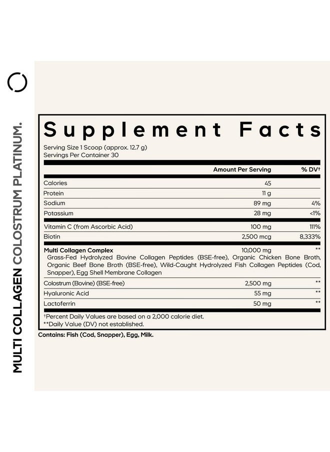 Codeage Codeage Multi Collagen Colostrum Powder Platinum - Hydrolyzed Grass-Fed Bovine Collagen Peptides, Grass-Fed Bovine Colostrum Supplement, Vitamin C, Biotin, Hyaluronic Acid, Lactoferrin - 13.4 Oz.  - Image 2