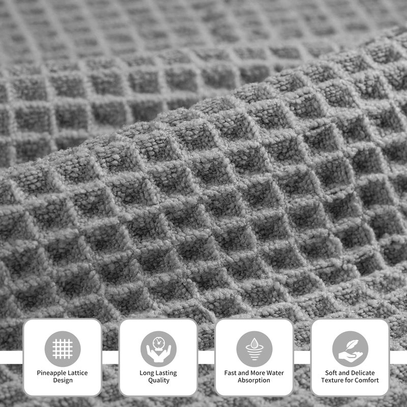 MICROFI Microfiber Waffle Bath Towels, 3 Pieces, Oversized, Soft, Absorbent, Fast Drying, Lint Free, Includes Bath, Face and Hand Towels 430 GSM - Image 2