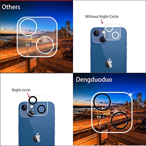 Dengduoduo 3 Pack Tempered Glass Camera Lens Protector for iPhone 14 6.1" & iPhone 14 Plus 6.7", Ultra HD, 9H Hardness, Anti-Scratch, Case Friendly, Easy to Install [No Affect on Night Shots] - Image 4