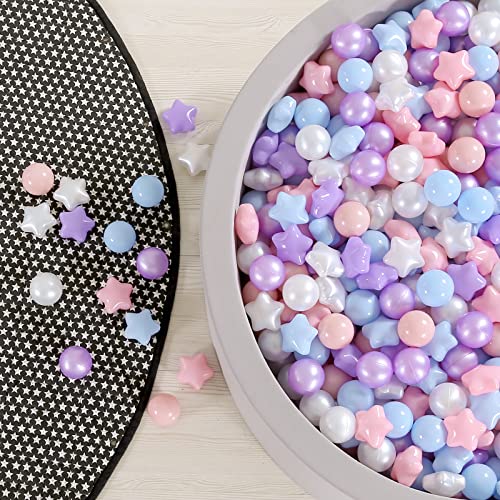GOGOSO Ball Pit Balls for Toddlers PhthalateFree BPAFree NonToxic Crush Proof Soft Plastic Play Balls Baby Kids Shape Tent Pool Playhouse Playpen Party Decor Pink Blue Purple White50PCS - Image 1