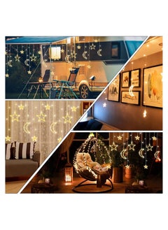 138 LED Star Moon Curtain Decorative Lights, Window Curtain Fairy String Lights, Remote Control & USB Plug, 8 Lighting Modes for Home Holiday Ramadan Wedding Party, Warm White - pzsku/ZDE727D24A52F6EF79990Z/45/_/1708569255/90b43640-f0e7-4acb-9b0e-c7e09cee3df4