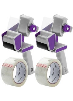 Mr. Pen Packing Tape Dispenser Gun 2Inch 2 Pack With 2 Rolls Tape Purple Heavy Duty Packing Tape With Dispenser Packaging Tape Clear Packing Tape Tape Gun For Packing Boxes Moving Tape  - Image 1