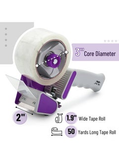 Mr. Pen Packing Tape Dispenser Gun 2Inch 2 Pack With 2 Rolls Tape Purple Heavy Duty Packing Tape With Dispenser Packaging Tape Clear Packing Tape Tape Gun For Packing Boxes Moving Tape  - Image 3