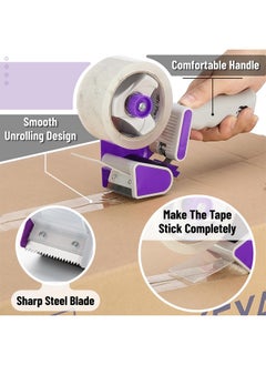Mr. Pen Packing Tape Dispenser Gun 2Inch 2 Pack With 2 Rolls Tape Purple Heavy Duty Packing Tape With Dispenser Packaging Tape Clear Packing Tape Tape Gun For Packing Boxes Moving Tape  - Image 4