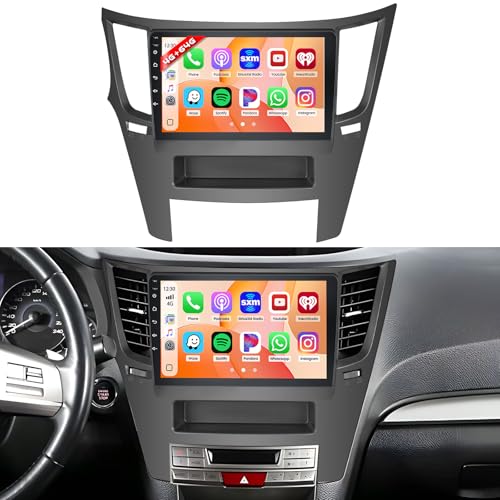 Hikity 8 Core 4+64GB Android Car Stereo for Subaru Legacy Outback 2010-2014 Radio, 9 Inch IPS Touchscreen Car Radio with Wireless Carplay Android Auto 59UI GPS WiFi 32EQ DSP Backup Camrea - Image 1
