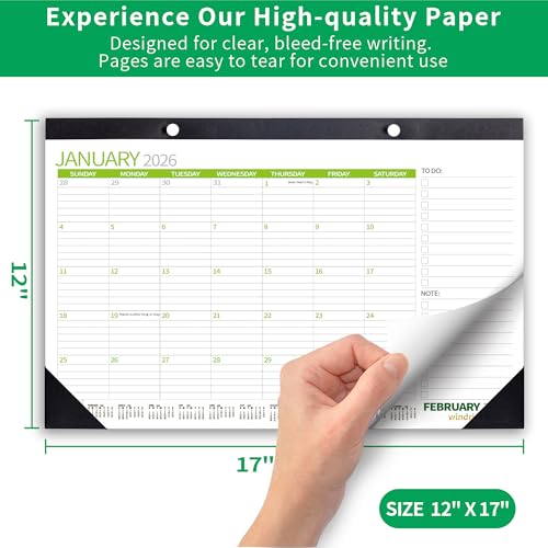 windrio Desk Calendar 2026 Wall Calendars, November 2025 - December 2026 Monthly Planner Paper Office Desktop 17"X 12", 14-Months, Planning and Organizing Home, School, Office, Holiday, Vacation (Color Bars) - Image 3