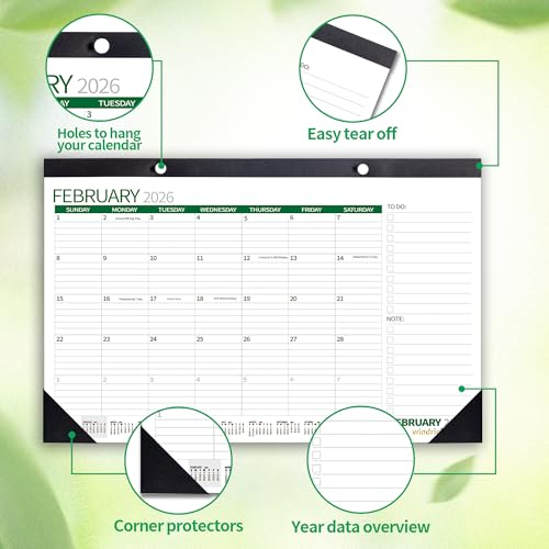 windrio Desk Calendar 2026 Wall Calendars, November 2025 - December 2026 Monthly Planner Paper Office Desktop 17"X 12", 14-Months, Planning and Organizing Home, School, Office, Holiday, Vacation (Color Bars) - Image 4