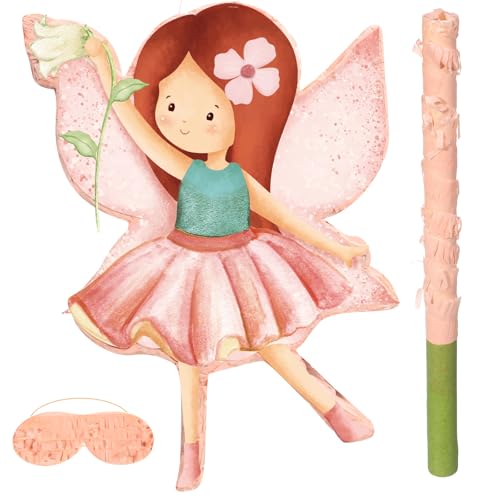 Blosssound Piata Party Decorations Supplies Piata Set with Stick Blindfold for Theme Birthday Baby Shower Celebration DecorationsFairy - Image 1