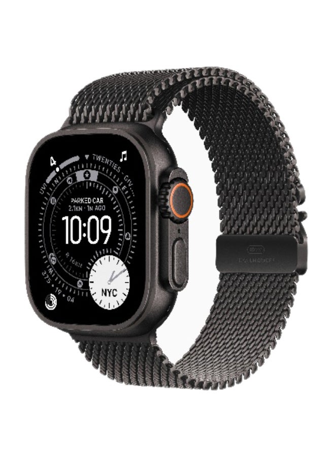 Apple Watch Ultra 3 GPS + Cellular 49mm (International Version) Black Titanium Case With Black Titanium Milanese Loop - Large - Image 1