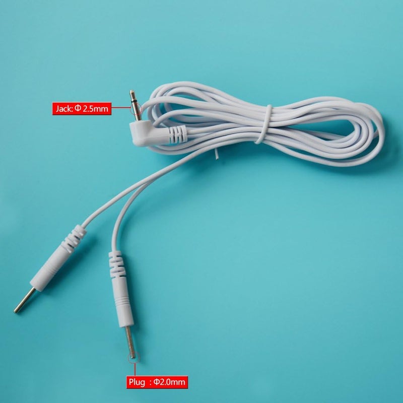 KONMED Tens Unit Cords for Tens/EMS Machine,DC 2.5mm, 2 pins, Length 60'', Pack of 2 - Image 3