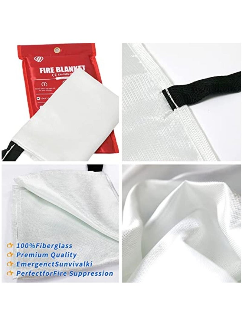 Generic - Fire Blanket For Home Fire Suppression Blanket (2PCS + 2 Hooks & 2 Gloves) Emergency Fire Blanket For Kitchen And People Suppression Flame Retardant Safety Blanket - Image 1