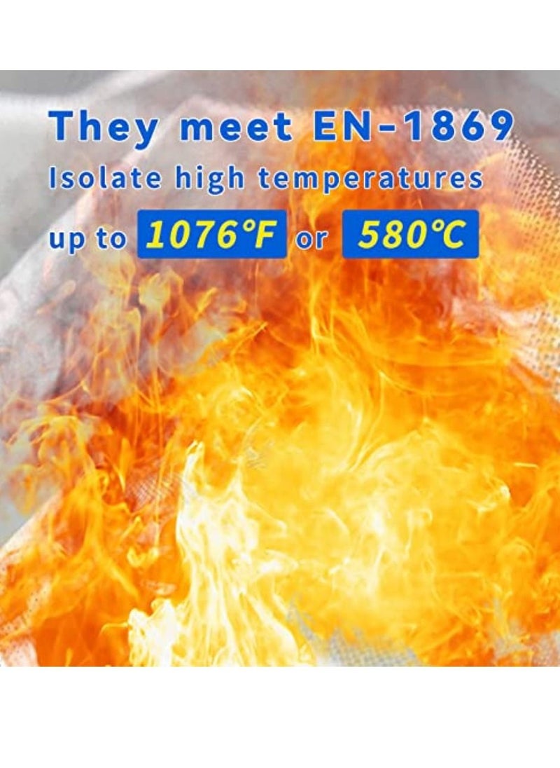 Generic - Fire Blanket For Home Fire Suppression Blanket (2PCS + 2 Hooks & 2 Gloves) Emergency Fire Blanket For Kitchen And People Suppression Flame Retardant Safety Blanket - Image 1