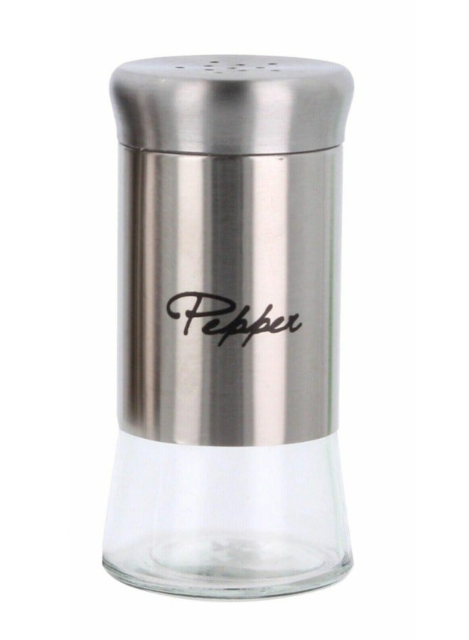 FALMER 2 Pieces Salt and Pepper Shaker Set with Storage Lid - Silver - Image 2