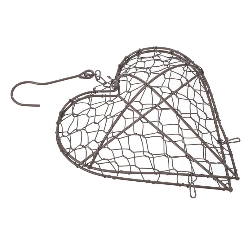 HANABASS 2 Pcs Floral Cage Floral Chicken Wire for Arrangements Wire Wreath Frame Hanger Heart Shape Succulent Planter Hanging Air Plant Holder for Home Garden Decor(No Plants) - Image 3