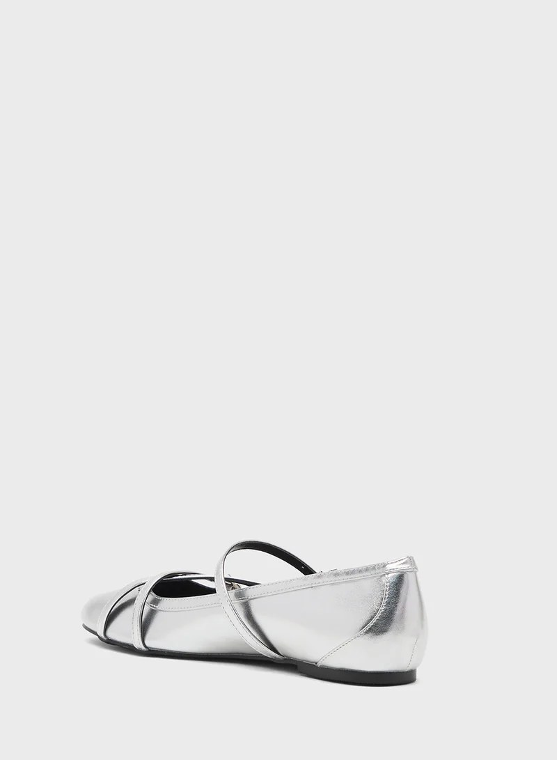 Ginger Triple Strap Ballerina Flat