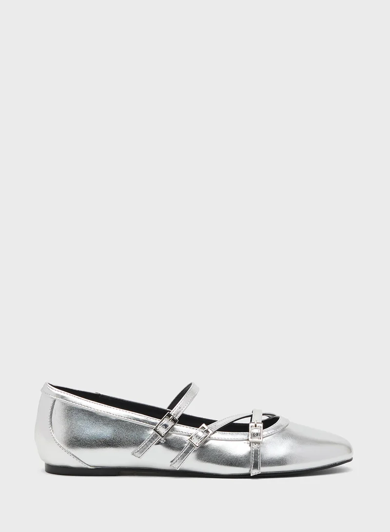 Ginger Triple Strap Ballerina Flat