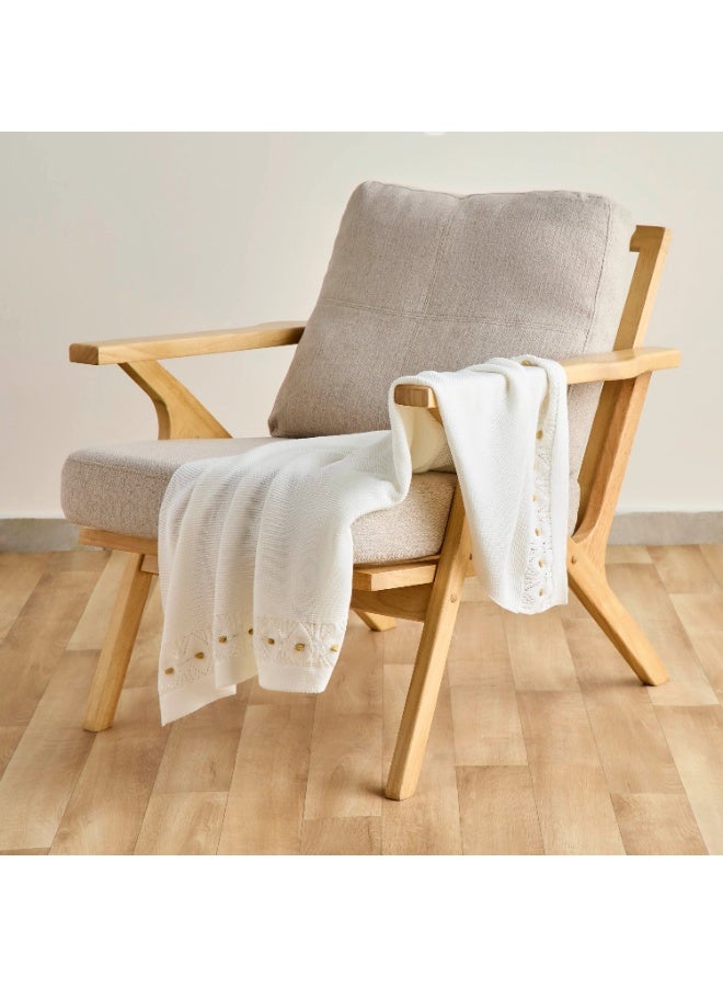 Nini Baby - Organic Cotton Knitted Baby Blanket, Elegant Trim, Antibacterial Finish – Snow White, 0-36 Months - Image 3