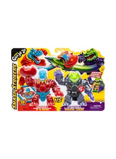 GOO JIT ZU Tyro Vs. Rock Jaw Versus Pack , Tyro with Jaw Clamping Action, Rock Jaw with Spiky Armor , 5 Inches , Ages 4+ , Heroes of Goo Jit Zu  - Image 1