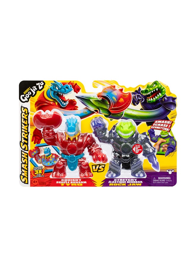 GOO JIT ZU تايرو ضد روك جاو حزمة مقابل ، تايرو مع عمل تثبيت الفك ، روك جاو مع درع شائك ، 5 بوصات ، أعمار 4+ ، أبطال جوجيت زو - Image 1