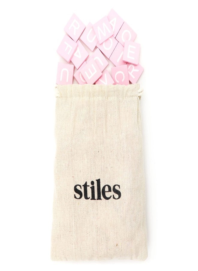 Stiles 100 Pieces Magnetic Letter Tiles, Wooden Magnetic Letters for Whiteboard, Fridge, or Magnetic Letter Board, Wood Alphabet Magnet Letters, Pink - Image 1