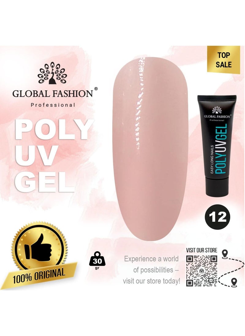 GLOBAL FASHION Global Fashion Poly UV Gel: Long-Lasting, Durable, and Easy-to-Use Nail Enhancements | (12)  - Image 2