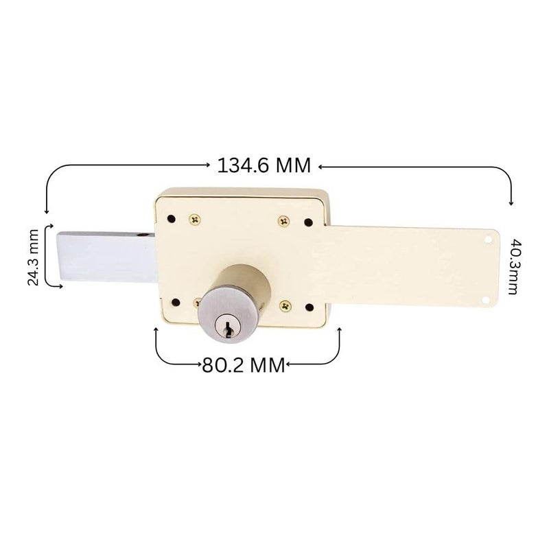 ONEPRO Pin Cylinder Inter Lock | Living Room Heavy Duty 3 Turn Main Door Lock with 3 Normal Brass Keys High-Security Main Door | Office Door | Bed Room | Tamper-Proof, & Weather Resistant Pack of 2 - Image 2