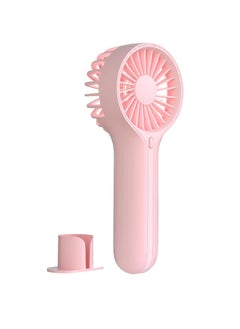 KASTWAVE Mini Personal Fan Handheld, Small Portable Handheld Fan, Battery Operated, USB Rechargeable, Face Makeup Lashes Desk Fan with Base, for Kids, Women, Men, Indoor, Outdoor Travelling, Pink  - Image 1