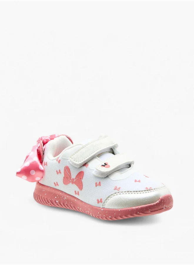 ديزني Minnie Mouse Print Sneakers with Hook and Loop Closure