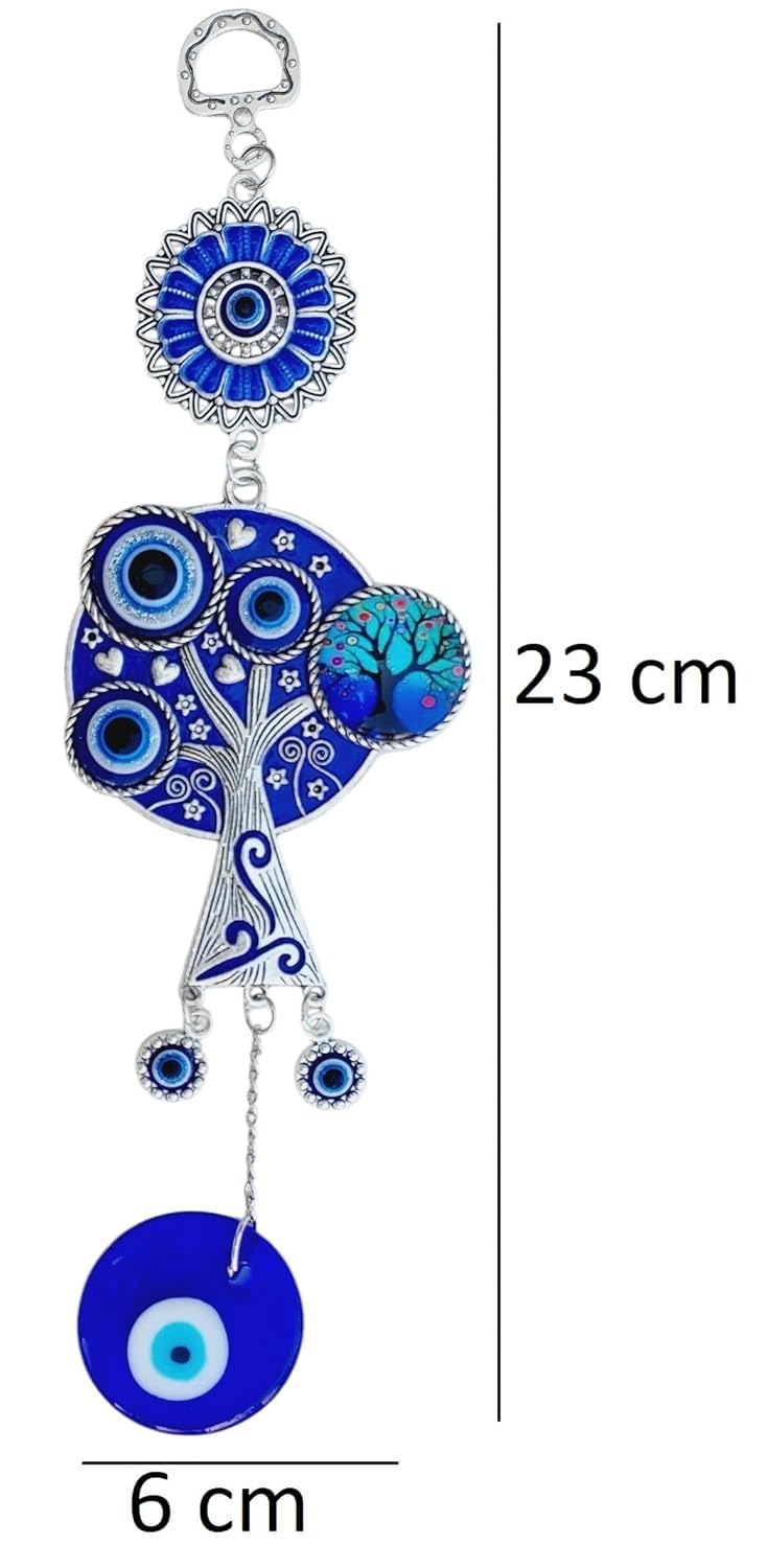 ARTISKRITI Evil Eye Hanging for House Main Entrance Door Decoration, Meenakari Evil Eye Charm Tree Nazar Battu for Good Luck, Prosperity and Protection - Image 4