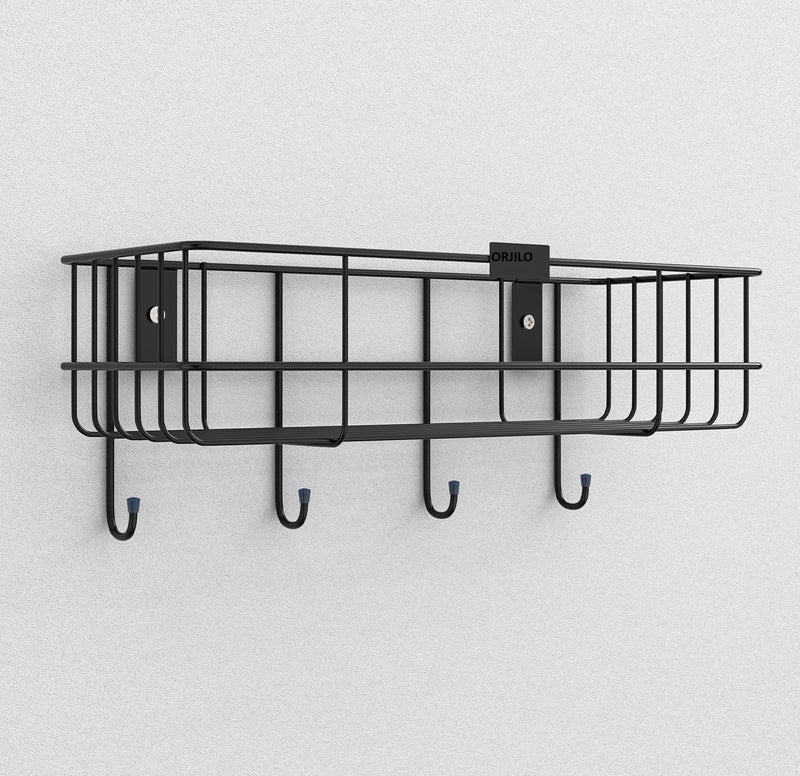 ORJILO Self Adhesive Bathroom Shelf/Racks and Shelves/Organizer Without Drill/Bathroom Storage Rack for Wall/Stand for Kitchen/Bedroom/Living Room/Bathroom Accessories(Black/Pack of 2) - Image 3