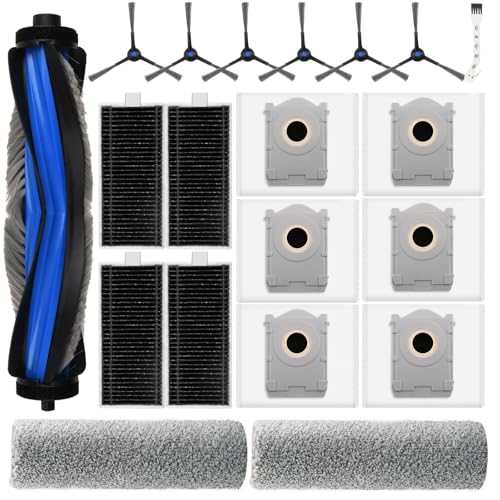 DrFlito 20 Pack Replacement Accessories Kit Compatible with ECOVACS DEEBOT X8 Pro Omni/Yeedi S14 Plus Robot Vacuum, 1 Main Brush, 6 Side Brush, 4 HEPA Filter, 2 Mopping Roller, 6 Dust Bag - Image 1