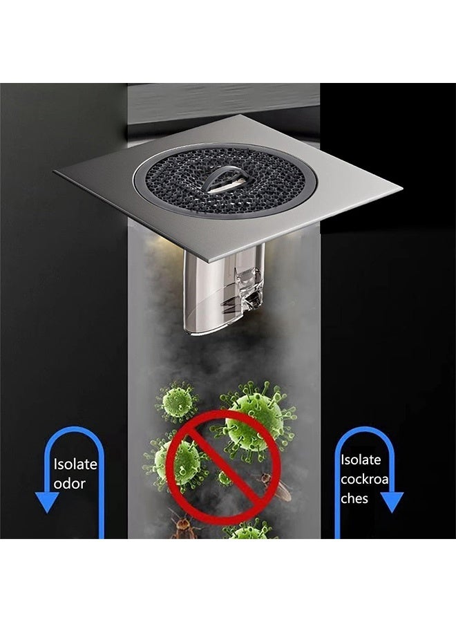 Peachjoy Stainless Steel Floor Drain Filter, Sink Strainer Hair Catcher, Sink Drain Universal with Deodorizing Floor Drain Core for Kitchen, Bath, Sink Water Pipe, Floor Drain  - Image 4