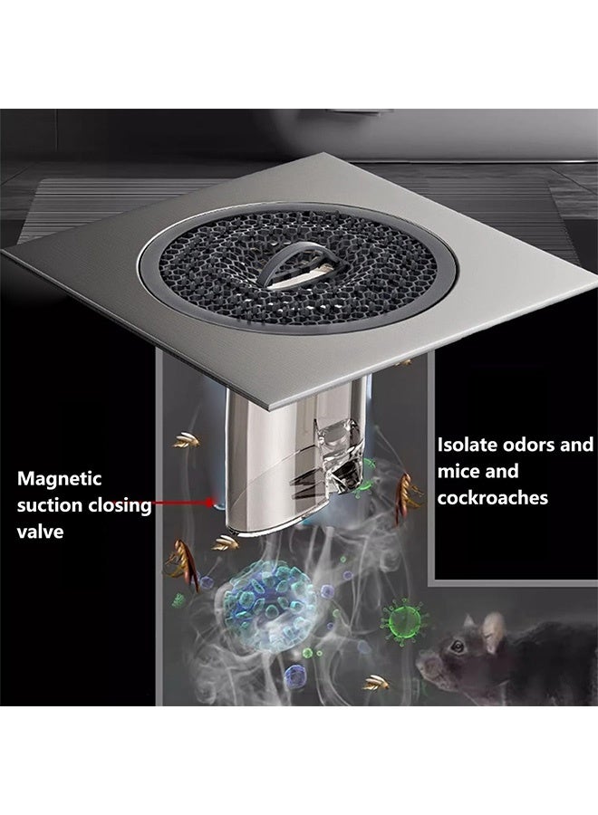 Peachjoy Stainless Steel Floor Drain Filter, Sink Strainer Hair Catcher, Sink Drain Universal with Deodorizing Floor Drain Core for Kitchen, Bath, Sink Water Pipe, Floor Drain  - Image 3