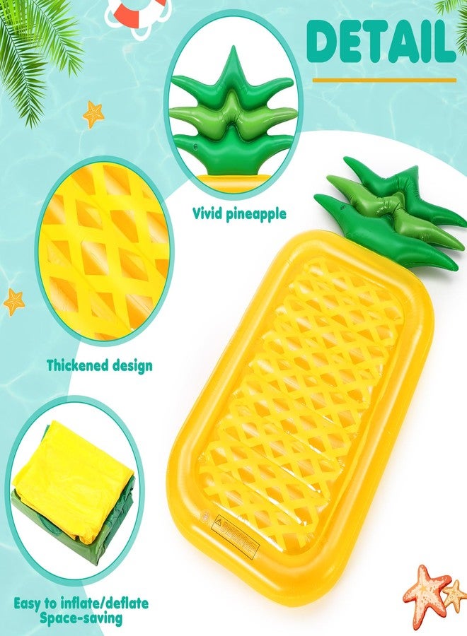 Vertintong 5 Pack Pool Floats Kids Fruit Inflatable Pool Floats Swim Ring Lemon Swim Tube Rings with Inflatable Surfboard for Kids Luau Hawaiian Beach Birthday Party Decoration(Pineapple) - Image 2