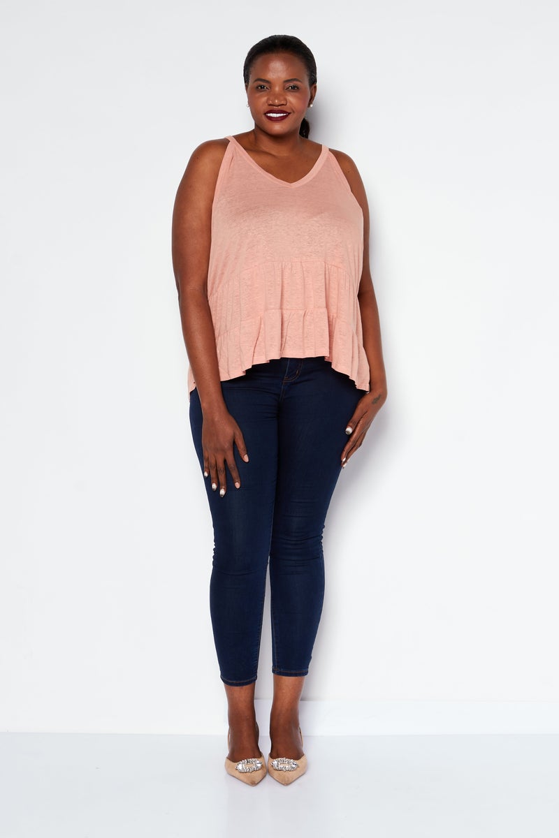 STEVE MADDEN Women V Neck Sleeveless Plain Top, Rose - Image 4